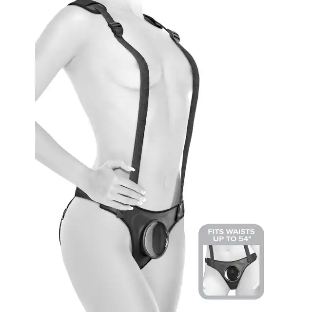 Pipedream - Body Dock Strap-On Suspenders - uniwersalny strap-on z szelkami. Pasuje do każdego dilda!