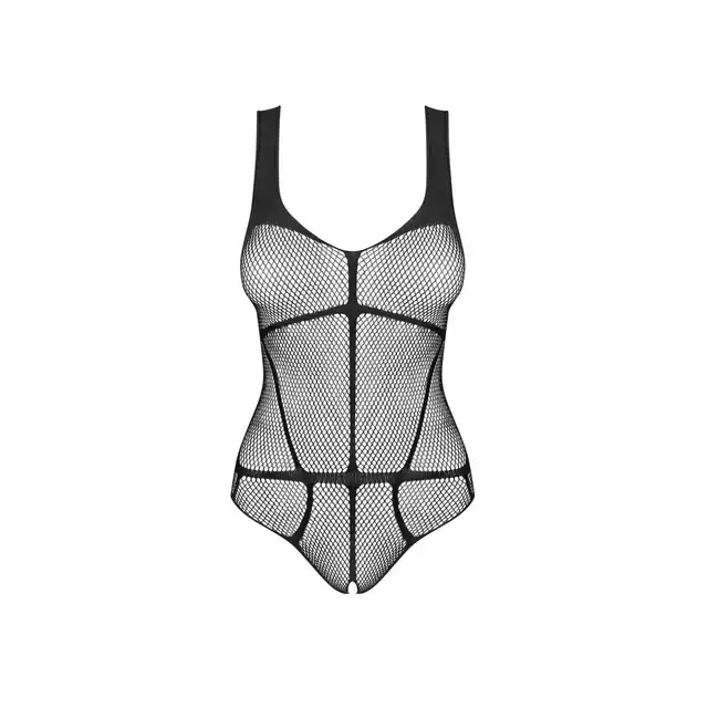 Obsessive - B336 body otwarte S/M/L. Siateczkowe, seksowne czarne body podkreślające kobiecą sylwetkę 