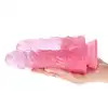 Toyz4Lovers - Caino and Abele Double Dildo. Podwójne, przejrzyste dildo z mocną przyssawką i teksturowaną powierzchnią. 17,5 cm długości, 4 cm średnicy