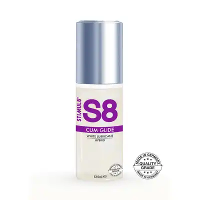 S8 - Hybrid Cum Glide 50ml. Hybrydowy lubrykant na bazie silikonu i wody imitujący spermę. Pikantny dodatek do wspólnych igraszek