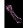 Glaze Glass - Rosebud Spiral G-spot Dildo. Teksturowane  spiralnie różowe szklane dildo do stymulacji punktu G ozdobione szklaną różyczką