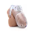Master Series - Clear Captor Chastity Cage with Keys - Large. Lekka, przeźroczysta klatka na penisa z plastiku. Przewiewna i higieniczna, z regulacją rozmiaru