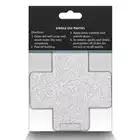 Pretty Pasties - Glitter Cross Red &amp; Silver. Dwie pary naklejek na sutki w kształcie krzyżyków, czerwone i srebrne nasutniki z brokatem