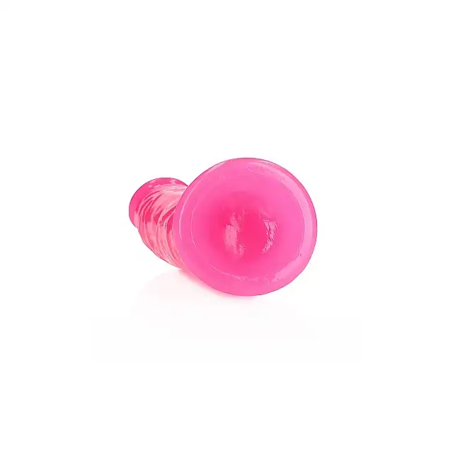 RealRock - Slim Dildo 6" Pink. Realistyczne dildo o zmniejszonej średnicy z przyssawką w podstawie, różowy nieporowaty materiał