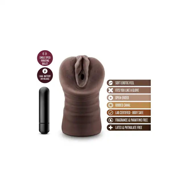 Hot Chocolate - Brianne Chocolate. Realistyczny masturbator z cyberskóry. Wibrujący bullet dla intensywnych doznań. Doskonała jakość i realistyczny odlew!