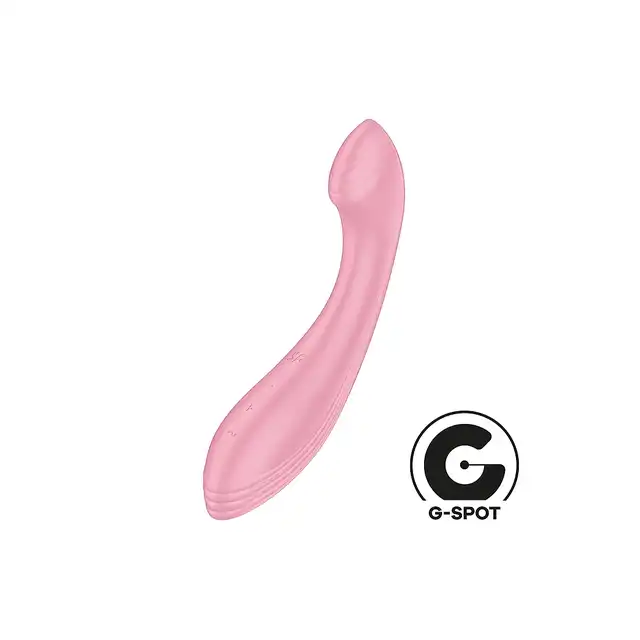 Satisfyer - G-Force Pink. Silikonowy wibrator do stymulacji punktu G z lekko zakrzywionym kształtem i spłaszczoną końcówką do precyzyjnej stymulacji
