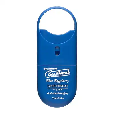 Good Head - Deep Throat Spray Blue Raspberry - 8 ml. Znieczulający spray do gardła o smaku niebieskich malin. Doskonały do technik deep throat