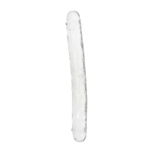 Real Rapture - Double Treasure Dildo 30 cm - realistyczne dwustronne dildo. Przezroczyste