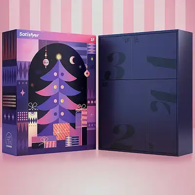 Satisfyer - Christmas Advent Box. Zestaw upominkowy w formie kalendarza adwentowego. Specjalnie wyselekcjonowane gadżety ucieszą każdego obdarowanego