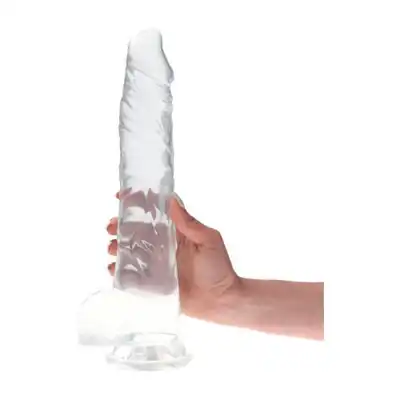 Real Rapture - Dildo Clear Emotion XL-  realistyczne, duże dildo z przyssawką. Przezroczyste 