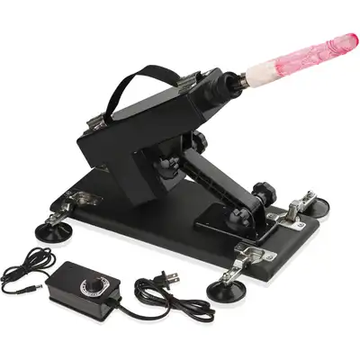 SDD Erotica - Sex Machine Vibrator Pink. Mała, regulowana sex maszyna z różowym dildo. Do 420 ruchów na minutę!
