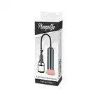 Pump Up - touch sense black. Pompka próżniowa do stymulacji i powiększania penisa, ciemny cylinder z rękawem w kształcie pochwy