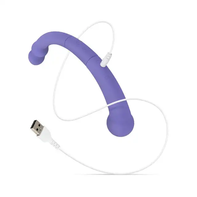 Good Vibes Only - Double End Vibrator Leah - Purple. Wibrator podwójny, o 10 cudownych trybach wibracji, wykończone ultra gładkim silikonem