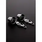 Shots Steel - 2 Nipple Clamps With Buckets. Motylkowe, metalowe klamerki na sutki z wiaderkami. Kontroluj obciążenie i moc nacisku