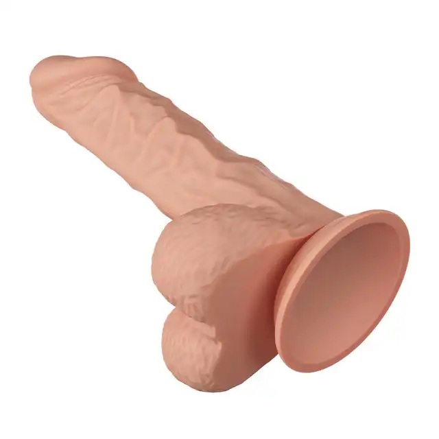 Baile - Beautiful Buraq. Realistyczne, żylaste dildo z jądrami i zarysowaną żołędzią. Podwójny, elastyczny materiał doskonale imituje ludzką skórę