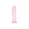 RealRock - Crystal Clear 6" Pink. Realistyczne dildo z przyssawką w podstawie, przezroczysty materiał o delikatnym różowym zabarwieniu