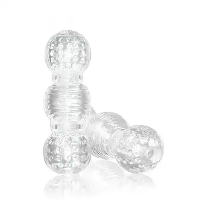 M for Men - Master Stroker Clear. Elastyczny, 3 komorowy przeźroczysty masturbator dla mężczyzn. Niesamowite doznania. Idealny do zabrania w podróż!