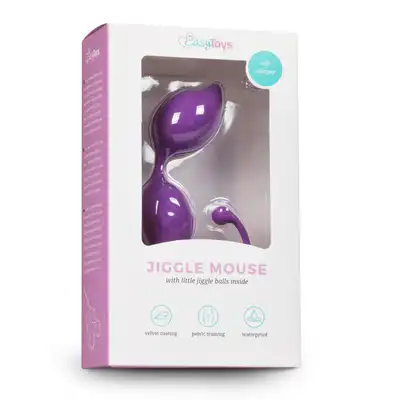 Easy Toys - Curved Kegel Balls - Purple - podwójne, zakrzywione kulki gejszy. Ćwicz mięśnie Kegla i ciesz się większą przyjemnością!
