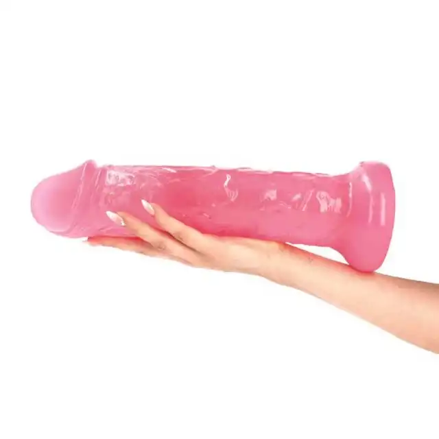Toyz4Lovers - Ercole Transparent Pink. Duże, realistyczne, przejrzyste różowe dildo z mocną przyssawką. 34 cm długości, 6,2 cm średnicy