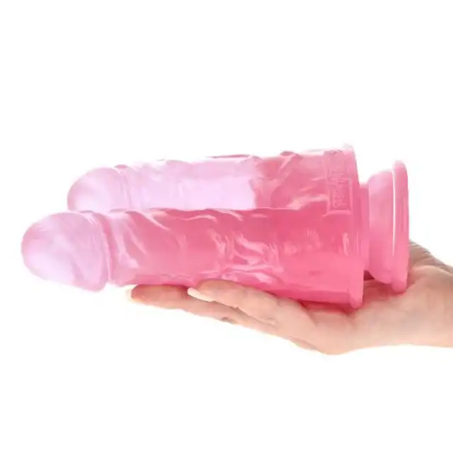 Toyz4Lovers - Caino and Abele Double Dildo. Podwójne, przejrzyste dildo z mocną przyssawką i teksturowaną powierzchnią. 17,5 cm długości, 4 cm średnicy