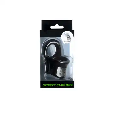 Sport Fucker - TPE Baller Ring Black - ring erekcyjny rozciągający jądra