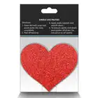 Pretty Pasties - Glitter Hearts Red &amp; Silver. Dwie pary naklejek na sutki w kształcie serduszek, czerwone i srebrne nasutniki z brokatem