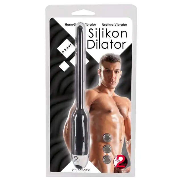 You2Toys - Silikon Dilator Black. Wibrujący dilator do cewki moczowej, długi z zaskakującymi trybami wibracji, silikon z powłoką PU