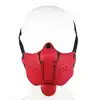 Kiotos - Neoprene Puppy Dog Red Mouth Mask BDSM. Czerwona maska psa z odpinanym pyskiem i języczkiem. Wyraź swój styl w puppy play!