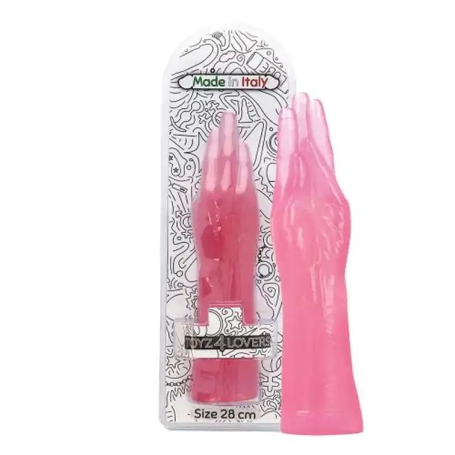 Toyz4Lovers – Mania  Transparent Pink. Różowe, przejrzyste dildo w kształcie ręki do fistingu. 28 cm długości, 6 cm średnicy