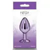 Rear Assets - Medium Anal Plug Purple. Fioletowa, metalowa wtyczka analna z uroczym kryształkiem. Nowoczesność i elegancja. 