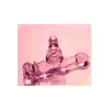 Glaze Glass - Rosebud Beaded Dildo 20 cm. Niezwykłe różowe, profilowane szklane dildo z ozdobną różyczką. Uroczy i elegancki prezent. 