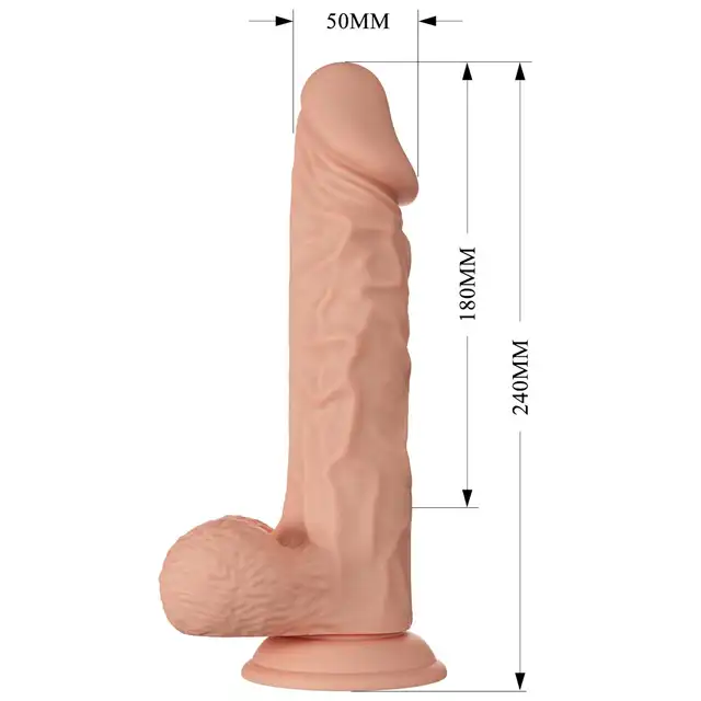 Baile - Beautiful Buraq. Realistyczne, żylaste dildo z jądrami i zarysowaną żołędzią. Podwójny, elastyczny materiał doskonale imituje ludzką skórę