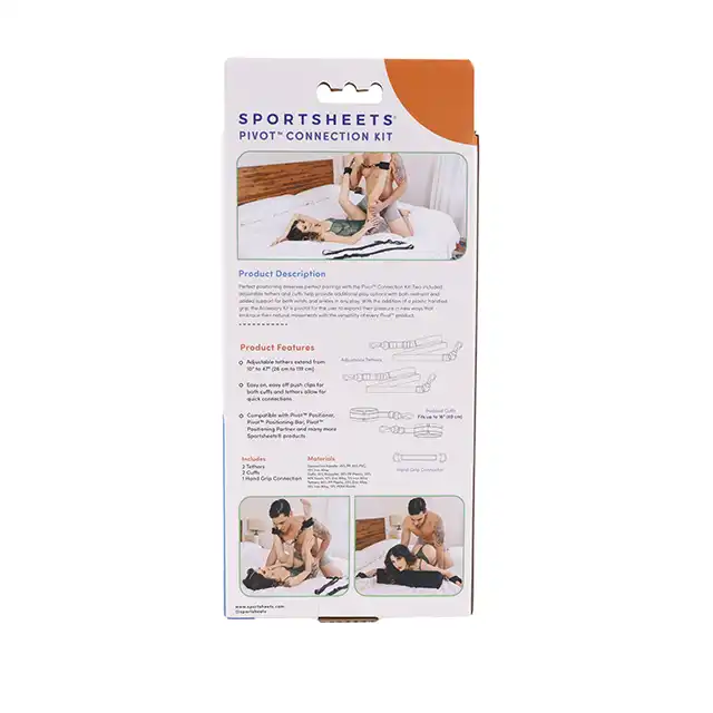 Sportsheets - Pivot Connection Kit. Uniwersalny zestaw do wiązania i zniewalania. Regulowane pasy z kajdankami to nieskończone możliwości krępowania