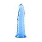 Fantasia - Nymph. Niebieskie, transparentne dildo o żebrowanej powierzchni. Niesamowita stymulacja i fantazyjny design!