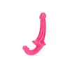 RealRock - Strapless Strap-On Neon Pink. Różowy strapon bezuprzężowy o realistycznej żołędzi, do jednoczesnej stymulacji obojgu partnerów