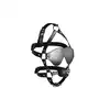 Ouch! - Blindfolded Head Mask Harness with Solid Ball - harness z opaską na oczy i gagiem. Przejmij kontrolę!