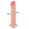 LoveToy - Sliding Skin Dual Layer Dong 8`. Naturalistyczne dildo o żylastym trzonie i zarysowanej żołędzi, mocna przyssawka i podwójna gęstość materiału