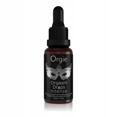 Orgie - Orgasm Drops Intense 30ml. Intymny żel stymulujący w formie kropelek, intensywne pobudzenie łechtaczki z rozgrzewającym efektem i smakiem czerwonego jabłka