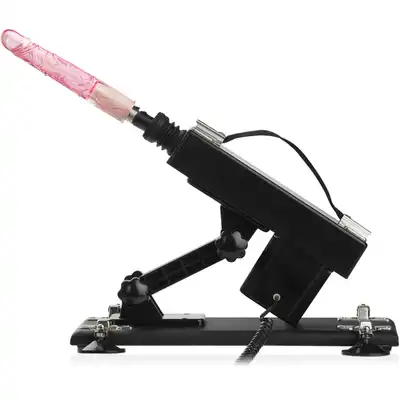 SDD Erotica - Sex Machine Vibrator Pink. Mała, regulowana sex maszyna z różowym dildo. Do 420 ruchów na minutę!