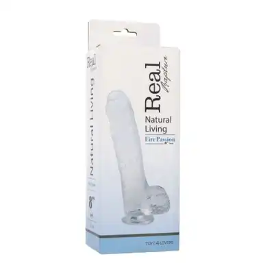 Real Rapture - Dildo Clear Passion Medium. Realistyczne przejrzyste dildo z żylastym i masywnym trzonem