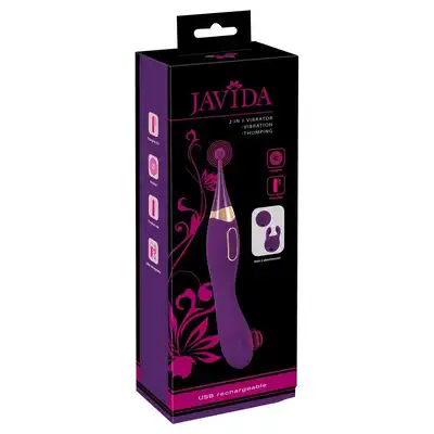 Javida - Slapping Orgasm Pen. Dwustronny, fioletowy wibrator do precyzyjnej stymulacji punktu G oraz łechtaczki. 