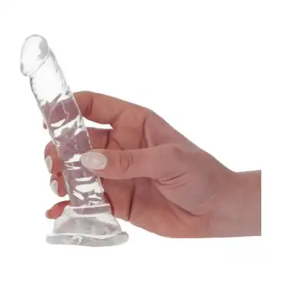 Real Rapture - Dong Clear Sensation Small - realistyczne, małe dildo z przyssawką. Realistyczne