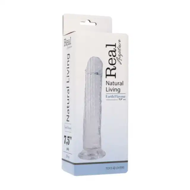 Real Rapture - Dildo Clear Flavour XL - realistyczne, duże dildo z przyssawką. Przezroczyste