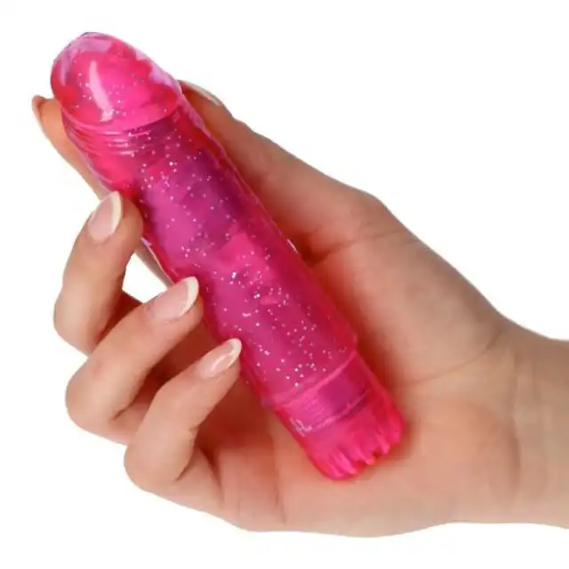 Toyz4Lovers - Jammy jelly gleamy glitter pink - wibrator żelowy z brokatem! Różowy