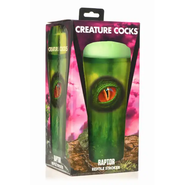 Creature Cocks - Raptor Reptile Masturbator. Gadzi masturbator o fantazyjnym stymulacyjnym wnętrzu z licznymi wypustkami i żłobieniami, kusi zmysły i przenosi przyjemność na nowy poziom