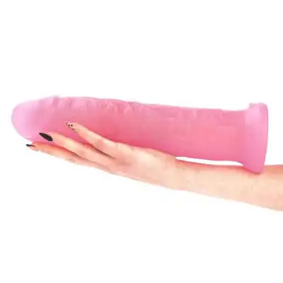 Toyz4Lovers - Cesare Transparent Pink. Transparentne, duże różowe dildo z mocną przyssawką i wyraźnymi żyłkami. 32 cm długości, 8 cm średnicy