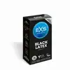EXS - Black Latex 12 szt. Czarne prezerwatywy lateksowe, bezzapachowe i bezsmakowe, rozszerzana końcówka dla lepszego dopasowania