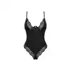 Obsessive - Bellastia body M/L. Czarne, eleganckie body z roślinną koronką. Doskonały wybór dla Pań ceniących elegancję 
