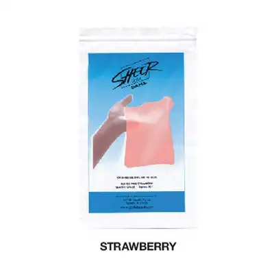 Sheer Glide - Dental Dams Glyde Pink Strawberry 1 szt. Różowa maska oralna o zapachu truskawki wykonana z cienkiego naturalnego lateksu. Gwarancja bezpieczeństwa i przyjemności. 