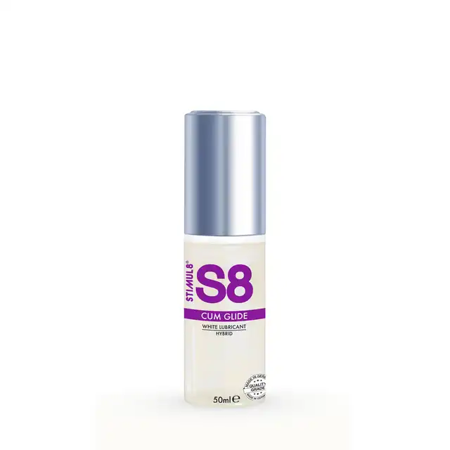 S8 - Hybrid Cum Glide 50ml. Hybrydowy lubrykant na bazie silikonu i wody imitujący spermę. Pikantny dodatek do wspólnych igraszek